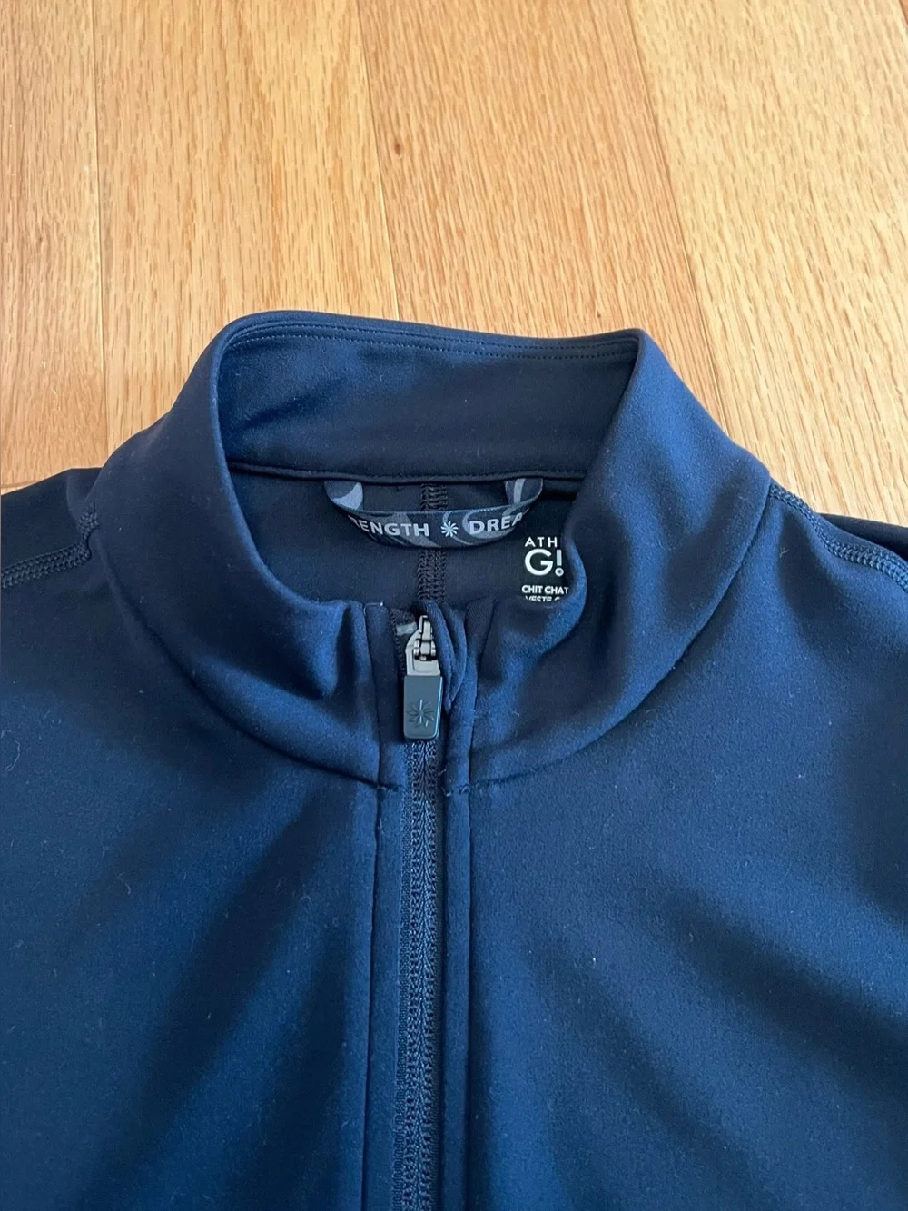 Athleta girl Black Full-Zip Chit Chat Top / Jacket
